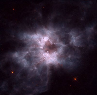 Artist impression of a white dwarf, surrounded by shed material. Image credit: STSCI