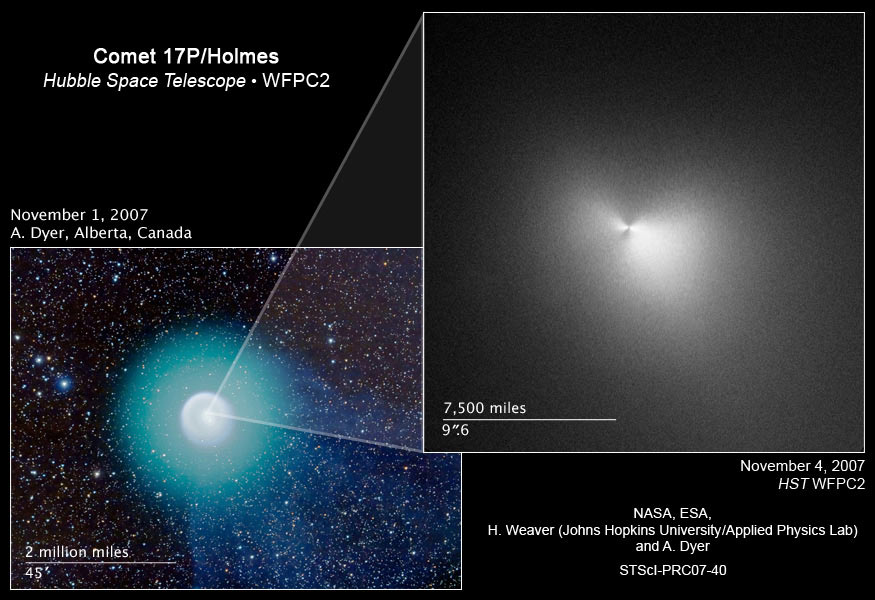 Comet Holmes by Hubble. Image credit: STSCI