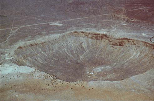 Meteor crater. Image credit: NASA Meteor crater. Image credit: NASA