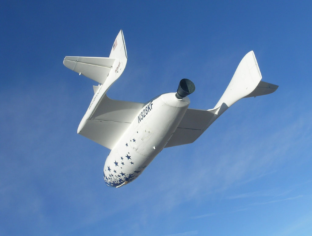 The X-Prize winning SpaceShip One (credit: Scaled Composites)