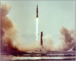 Apollo 11 launch in 1969, the first successful Moon landing (NASA)