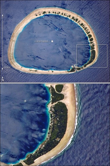 Nukuoro Atoll-with-close up. Image credit: NASA Earth Observatory