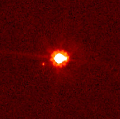 Eris and its Moon. Image credit: Hubble Space Telescope