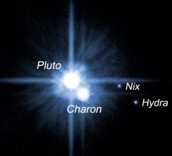 Pluto and its moons. Image credit: Hubble