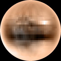 Best image of Pluto\'s natural color. Image credit: NASA