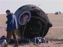 The capsule after making an emergency landing (AP)
