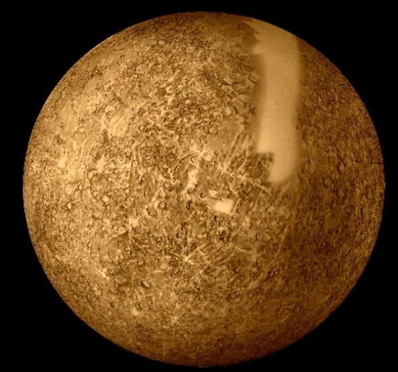 Mercury seen by Mariner 10. Image credit: NASA Mercury seen by Mariner 10. Image credit: NASA