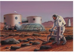 Turning on the Tap - Commissioned artwork - Colonist tapping into a sub-surface aquifer (©Mars Foundation)