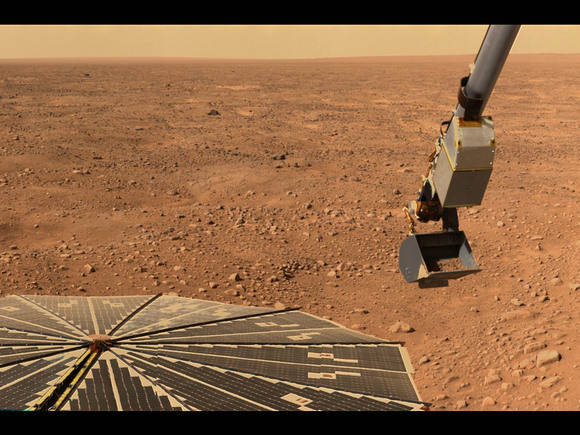 phoenix-pic-color. Image credit: NASA/JPL/Caltech/University of Arizona