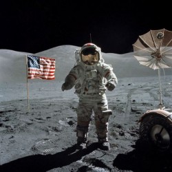 Astronaut Eugene Cernan from Apollo 17, the last mission to the Moon (NASA)