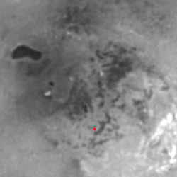 titan-lake The dark area near the top is Ontario Lacus. Credit: NASA / JPL / Space Science Institute