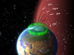 Artist impression of ions leaking into space. Credit:  NASA/ESA