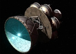 The Daedalus star ship, proposed in the 1970s, would propel itself forward using controlled fusion explosions (Nick Stevens, www.starbase1.co.uk)