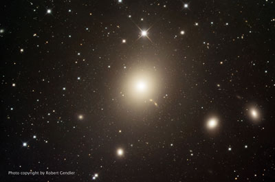m87-galaxy M87 and Surrounding Galaxies in the Virgo Cluster. Credit: R. Gendler
