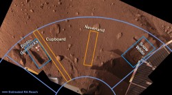 The surface zones where samples have been excavated by Phoenix (NASA)