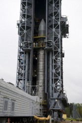 GOCE on the launchpad. Credit: ESA GOCE on the launchpad. Credit: ESA