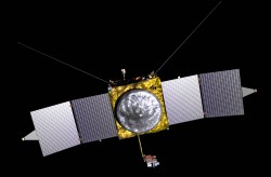 Artist depiction of the MAVEN spacecraft.  Credit:  NASA