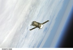 A previous Progress approach to the Space Station over Earth (NASA)