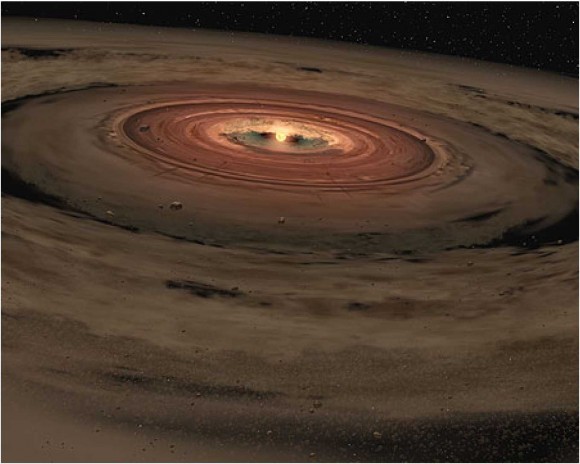 Artist's impression of the Solar Nebula. Image credit: NASA