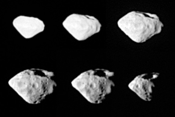 steins-flyby-mosaic Mosaic of images from Rosetta\'s fly by. Credit: ESA