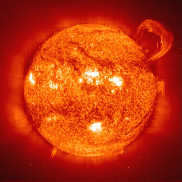 Sun with a huge coronal mass ejection. Image credit: NASA Sun with a huge coronal mass ejection. Image credit: NASA