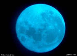 Blue Moon made with a blue filter. Image credit: Kostian Iftica Blue Moon made with a blue filter. Image credit: Kostian Iftica