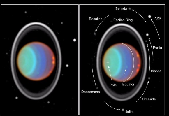 Uranus with its moons and rings. Image credit: Hubble Uranus with its moons and rings. Image credit: Hubble