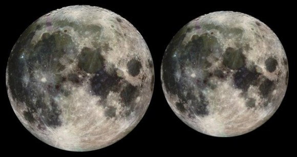 The Moon at its nearest and furthest points of its orbit. Image credit: NASA