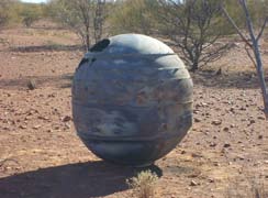 A solid rocket motor casing from a commercial U.S. Delta 2 launch vehicle was found in Australia, nearly 18 years after it reentered. Picture by Michael White A solid rocket motor casing from a commercial U.S. Delta 2 launch vehicle was found inAustralia, nearly 18 years after it reentered. Picture by Michael White