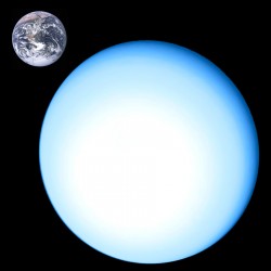 Uranus Compared to Earth. Image credit: NASA Uranus Compared to Earth. Image credit: NASA