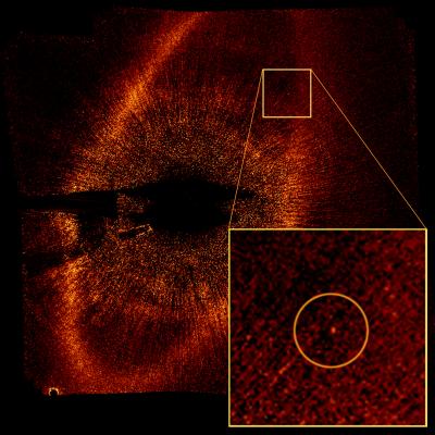 Fomalhaut and orbiting planet. Credit: NASA, ESA and P. Kalas (University of California, Berkeley, USA) Fomalhaut and orbiting planet. Credit: NASA, ESA and P. Kalas (University of California, Berkeley, USA)