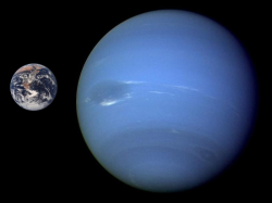 Neptune compared to Earth. Image credit: NASA Neptune compared to Earth. Image credit: NASA