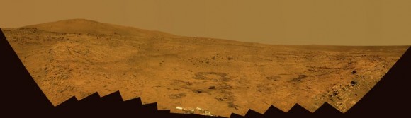 Bonestell panorama, taken by Spirit during her winter stay on the north side of Home Plate. Credit: NASA/JPL/Cornell Bonestell panorama, taken by Spirit during her winter stay on the north side of Home Plate. Credit: NASA/JPL/Cornell