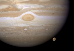 Ganymede is about to hide behind Jupiter. Credit: NASA, ESA, and E. Karkoschka (University of Arizona) Ganymede is about to hide behind Jupiter. Credit: NASA, ESA, and E. Karkoschka (University of Arizona)