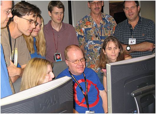 The rover planners include Rich Morris, Scott Maxwell, Sharon Laubach, Joseph Carsten, John Wright and Brian Cooper; and (front row) Tara Estlin, Paolo Bellutta and Ashley Stroupe. Credit: PBS
