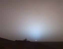 Spirit heading off into the sunset. Special effects image by NASA/JPL/Cornell Spirit heading off into the sunset. Special effects image by NASA/JPL/Cornell