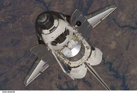 Space shuttle on approach to ISS. Credit: NASA Space shuttle on approach to ISS. Credit: NASA