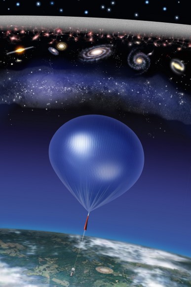The balloon-borne ARCADE instrument discovered this cosmic static (white band, top) on its July 2006 flight. The noise is six times louder than expected. Astronomers have no idea why. Credit: NASA/ARCADE/Roen Kelly The balloon-borne ARCADE instrument discovered this cosmic static (white band, top) on its July 2006 flight. The noise is six times louder than expected. Astronomers have no idea why. Credit: NASA/ARCADE/Roen Kelly