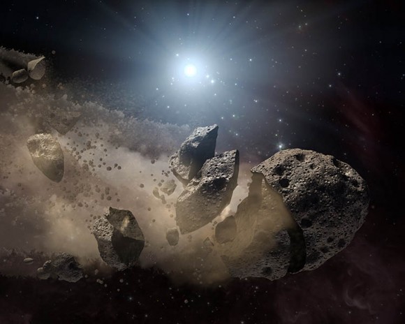 Artists concept of shredded asteroid around white dwarf. NASA/JPL-Caltech Artists concept of shredded asteroid around white dwarf. NASA/JPL-Caltech