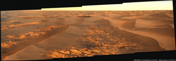 Mosaic created by UMSF's James Canvin from images taken by the Opportunity rover, sol 1707. Credit: NASA/JPL/Cornell/James Canvin Mosaic created by UMSF's James Canvin from images taken by the Opportunity rover, sol 1707. Credit: NASA/JPL/Cornell/James Canvin