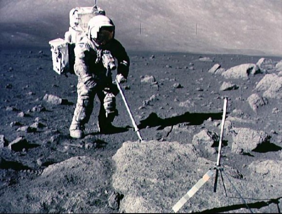 Harrison Schmidt during Apollo 17.  Credit: NASA
