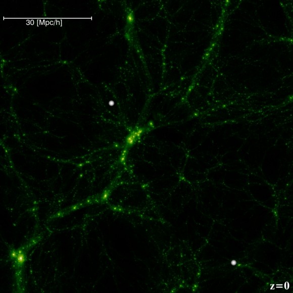 The Universe today. Credit: Alvaro Orsi, Institute for Computational Cosmology, Durham University. The Universe today. Credit: Alvaro Orsi, Institute for Computational Cosmology, Durham University.