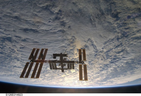 The ISS after the STS-126 shuttle mission in November 2008.  Credit: NASA