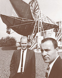 penzias_and_wilson Arno Penzias and Robert Wilson in front of the Horn Antenna. Image Credit: AIP Niels Bohr Library