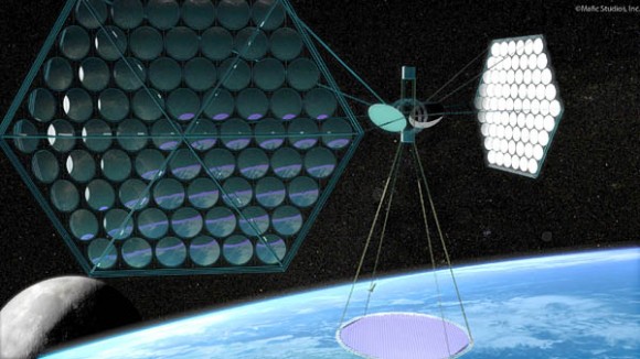 Solar Collecting Satellite. Image courtesy of Mafic Studios. Solar Collecting Satellite. Image courtesy of Mafic Studios.