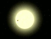 Movie depicting a transiting star. Movie depicting a transiting star.