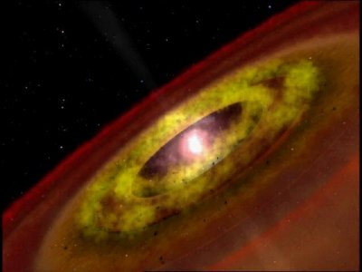 Artist's impression of a T Tauri star. Artist's impression of a T Tauri star.