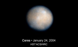 Ceres as seen by the Hubble Space Telescope in 2004 (HST) Ceres as seen by the Hubble Space Telescope in 2004 (HST)