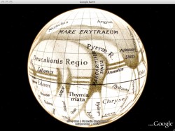 Historical maps in Google Mars. Credit: Google. Historical maps in Google Mars. Credit: Google.