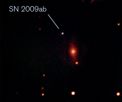 SN 2009ab as seen by the AlbaNova Telescope in Stockholm, Sweden. Credit: Magnus Persson, Robert Cumming and Genoveva Micheva/Stockholm University SN 2009ab as seen by the AlbaNova Telescope in Stockholm, Sweden. Credit: Magnus Persson, Robert Cumming and Genoveva Micheva/Stockholm University